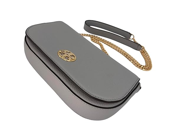 Tory Burch Chelsea Pebbled Crossbody Bag Light Gray Bay Gray - 画像 (8)