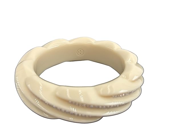 Tory Burch Crystal Resin Bangle Ivory One Size - Image 3