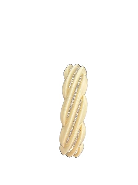 Tory Burch Crystal Resin Bangle Ivory One Size - Image 4