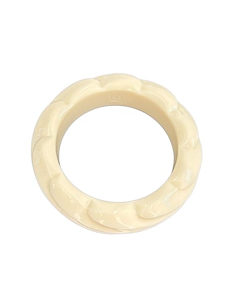 Tory Burch Crystal Resin Bangle Ivory One Size - Image 5