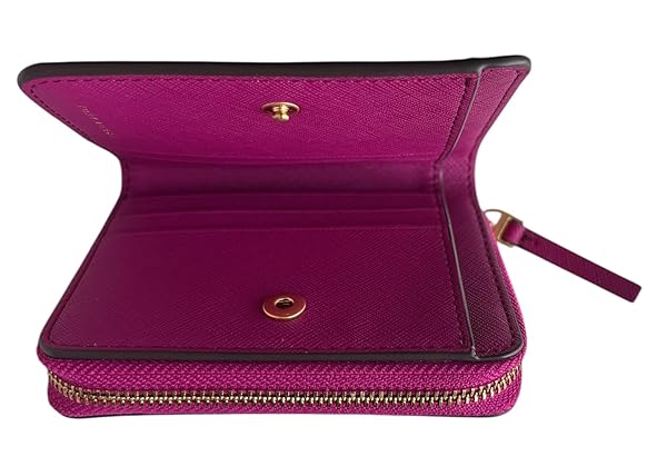 Tory Burch Emerson Mini Wallet, Prickly Pear Fuchsia Pink, Saffiano Leather, Zip Around - Image 3