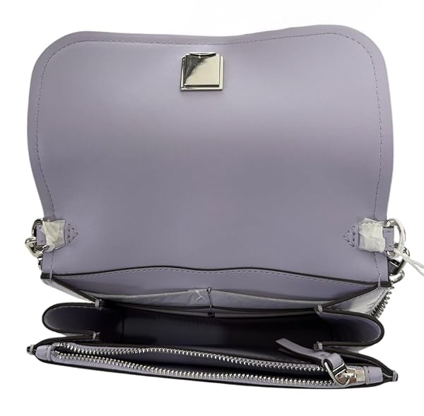 Tory Burch Emerson Patent Chain Wallet 139427 Violet Sky 537 - Image 6