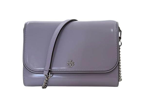 Tory Burch Emerson Patent Chain Wallet 139427 Violet Sky 537