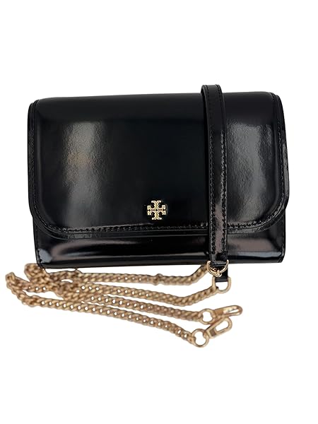 Tory Burch Emerson Patent Chain Wallet Black - Image 3