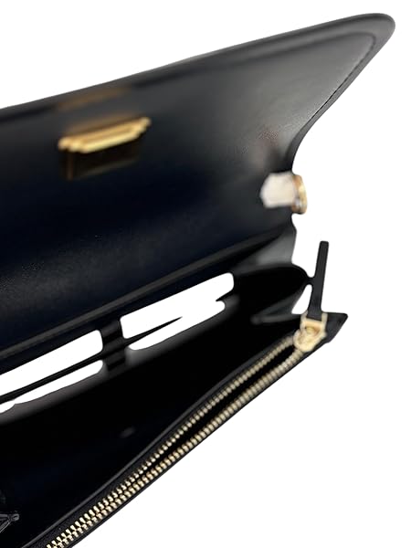Tory Burch Emerson Patent Chain Wallet Black - Image 4