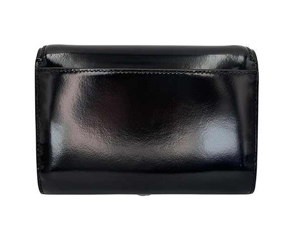 Tory Burch Emerson Patent Chain Wallet Black - Image 6