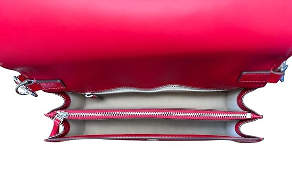Tory Burch Emerson Patent Leather Convertible Crossbody Bag, Warm Red, Shinny Sexy Red - Image 3