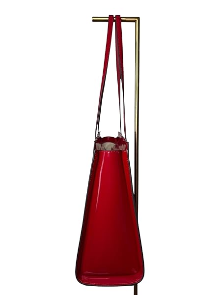 Tory Burch Emerson Patent Work Tote 162848 Warm Red 600 - Image 3
