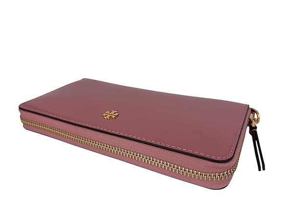 Tory Burch Emerson Patent Wristlet Zip Continental Wallet 146427 Pink Ginger 685 - Image 4