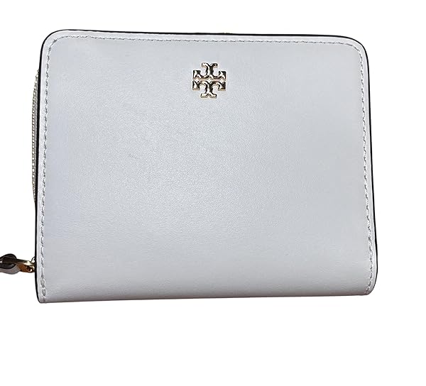 Tory Burch Emerson Soft Mini Wallet, Optic White, Leather Zip Around