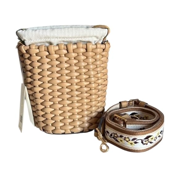 Tory Burch Emerson Woven Mini Bucket Bag 160648 Ginger Shortbread 200 - Image 3