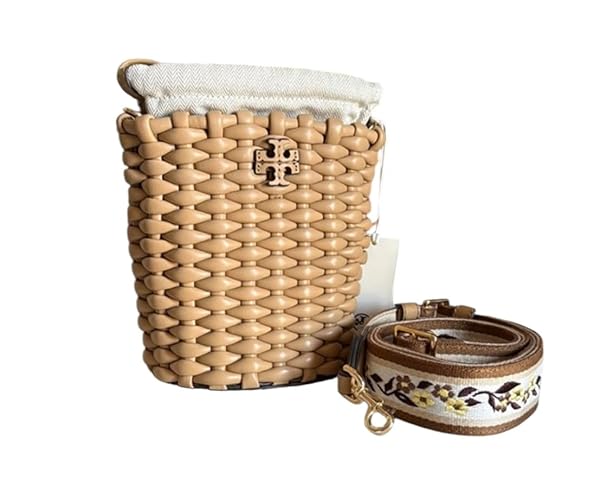 Tory Burch Emerson Woven Mini Bucket Bag 160648 Ginger Shortbread 200 - Image 4