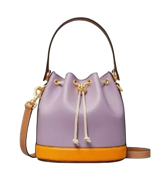 Tory Burch Mini T Monogram Color Block Leather Bucket Bag 88157 Thistle Mix 524
