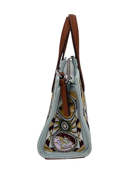 Tory Burch Nylon Printed Ella Mini Tote 163938 Burgundy Sundial Ella One Size 7" x 4.5" - Image 4
