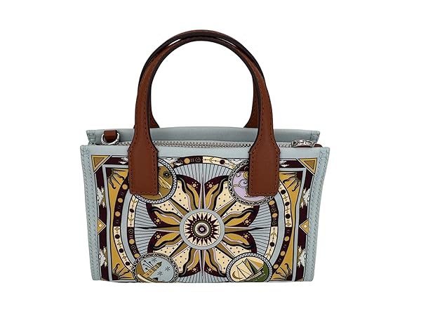 Tory Burch Nylon Printed Ella Mini Tote 163938 Burgundy Sundial Ella One Size 7" x 4.5" - Image 5