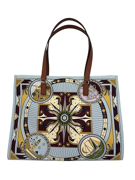Tory Burch Nylon Printed Ella Tote 160247 Burgundy Sundial Ella One Size