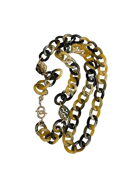 Tory Burch Hex Resin Face Mask Chain Green, Ivory, and Balck - 이미지 3