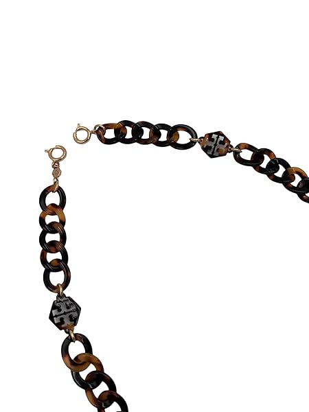 Tory Burch Hex Resin Face Mask Chain Tortoise - Image 4
