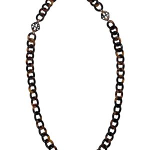 Tory Burch Hex Resin Face Mask Chain Tortoise