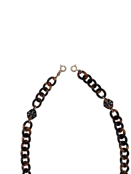 Tory Burch Hex Resin Face Mask Chain Tortoise - Image 5