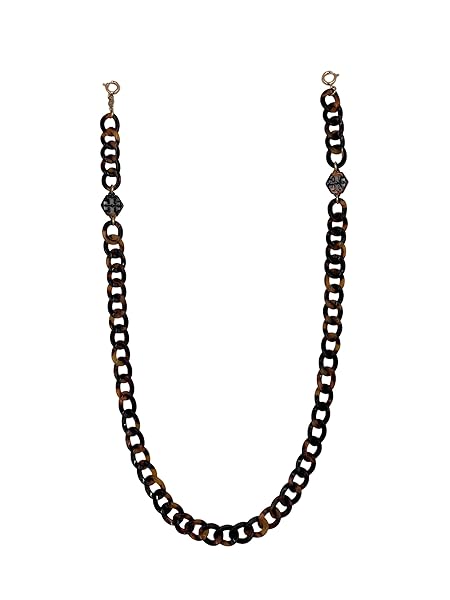 Tory Burch Hex Resin Face Mask Chain Tortoise - Image 6