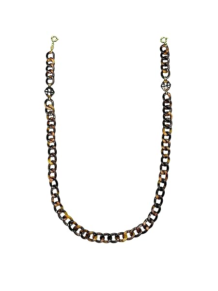 Tory Burch Hex Resin Face Mask Chain Tortoise - Image 7