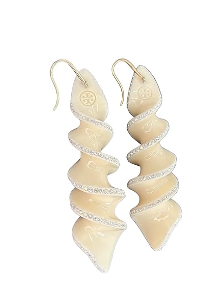 Tory Burch Spiral Christal Earring Ivory - Image 3
