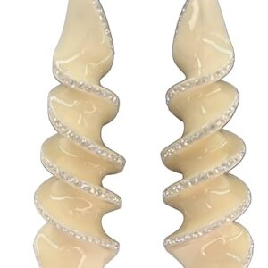 Tory Burch Spiral Christal Earring Ivory