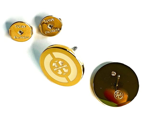 Tory Burch Split Circle Enamel Stud Earring 88333 Ivory/New Cream 700 - 画像 (6)