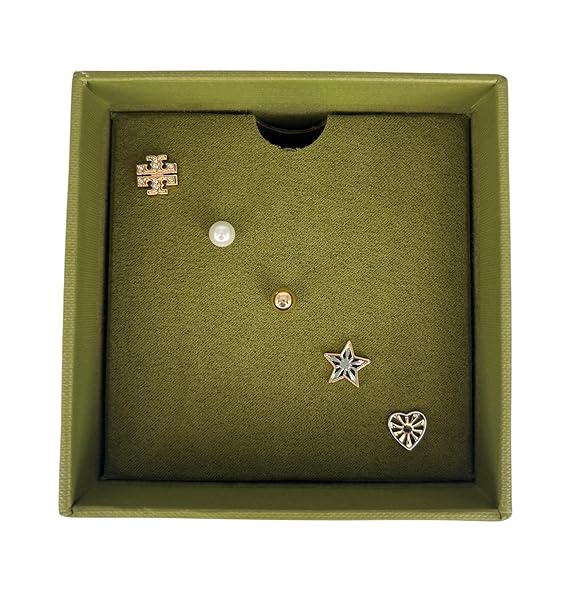 Tory Burch Stud Earring Set: Gold, Silver, and Pearl - Image 5