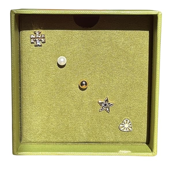 Tory Burch Stud Earring Set: Gold, Silver, and Pearl - Image 6