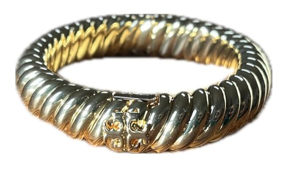 Tory Burch Textured Rope Logo Bangle Gold