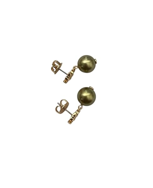Tory Burch Textured Rope Logo Pearl Drop Earring (Gold Plated Pearl) - Image 3