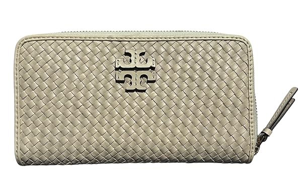 Tory Burch Thea Continental Wallet with Card Holder 152102, Woven Leather, New Cream 104 - Image 4