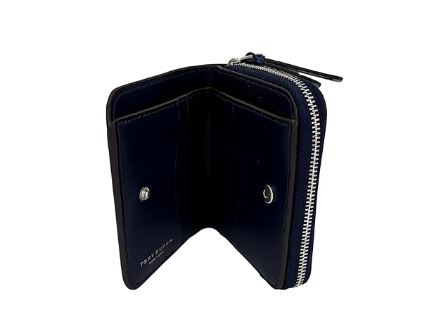 Tory Burch Thea Embossed Bi Fold Wallet Royal Navy - Image 3