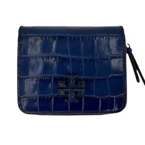 Tory Burch Thea Embossed Bi Fold Wallet Royal Navy