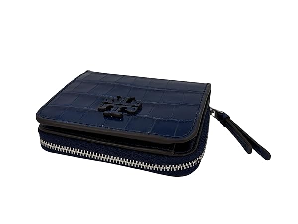 Tory Burch Thea Embossed Bi Fold Wallet Royal Navy - Image 5