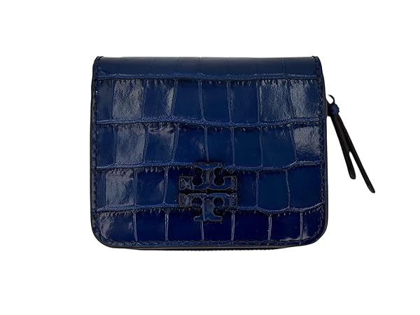 Tory Burch Thea Embossed Bi Fold Wallet Royal Navy