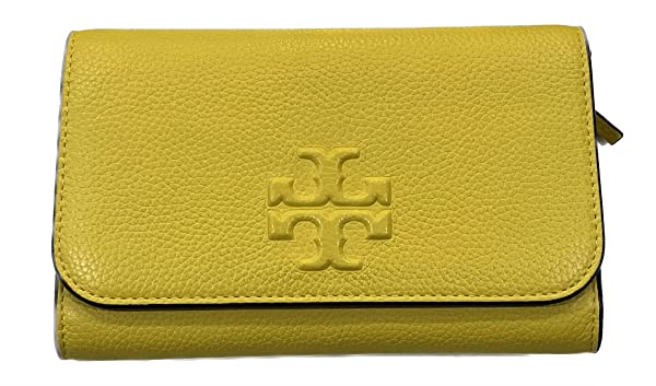 Tory Burch Women's Thea Flat Wallet And Pink Pebbled Leather Crossbody 75029