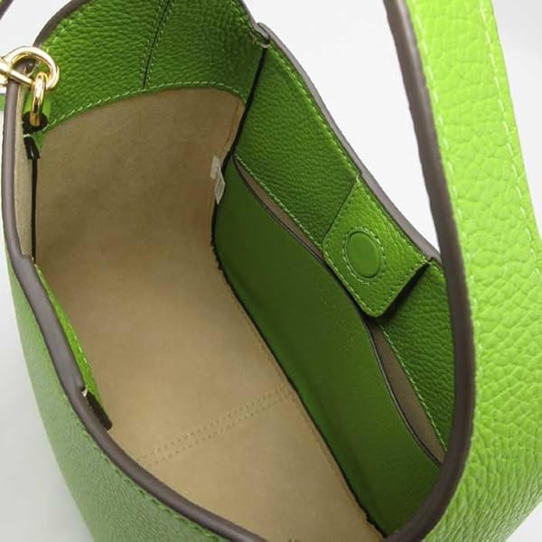 Tory Burch Thea Small Bucket Bag in Green Leather (Wheatgrass) - Image 8