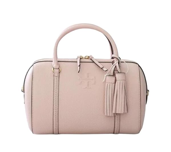 Tory Burch Thea Small Satchel, Pink Leather, Tassel Accent - Image 3