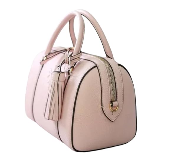 Tory Burch Thea Small Satchel, Pink Leather, Tassel Accent - Image 6