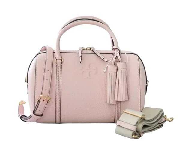 Tory Burch Thea Small Satchel, Pink Leather, Tassel Accent