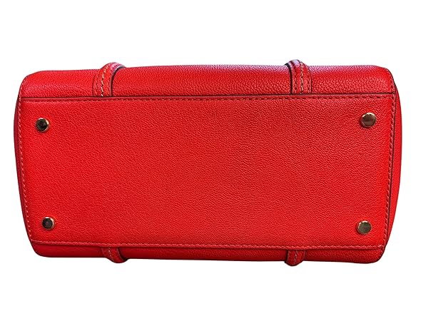 Tory Burch Thea Textured Leather Satchel, Poppy Red, with Two Adjustable Straps - Image 7