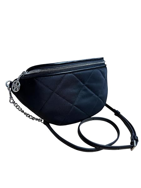Tory Burch Willa Quilted Nylon Belt Bag Fanny Pack Waist Bag (Black) - Image 4