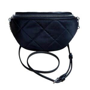 Tory Burch Willa Quilted Nylon Belt Bag Fanny Pack Waist Bag (Black)