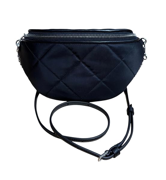 Tory Burch Willa Quilted Nylon Belt Bag Fanny Pack Waist Bag (Black)