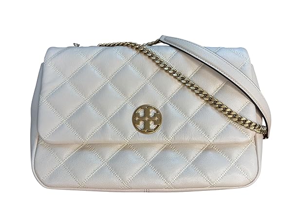 Tory Burch Willa Shoulder Bag New Brie One Size Quilted Leather Convertible Chain Strap