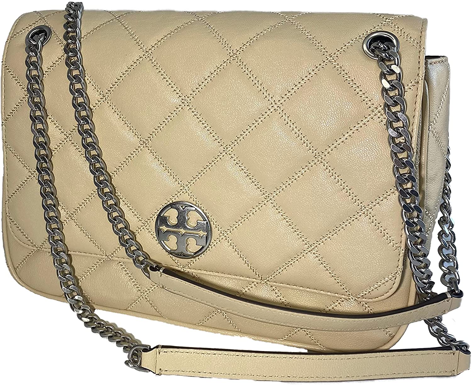 Tory Burch Willa Shoulder Bag New Cream One Size Quilted Leather  Convertible Chain Strap - Beyond Joy