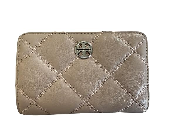 Tory Burch Willa Soft Quilt Medium Leather Wallet, Fuchsia, Diamond Stitched